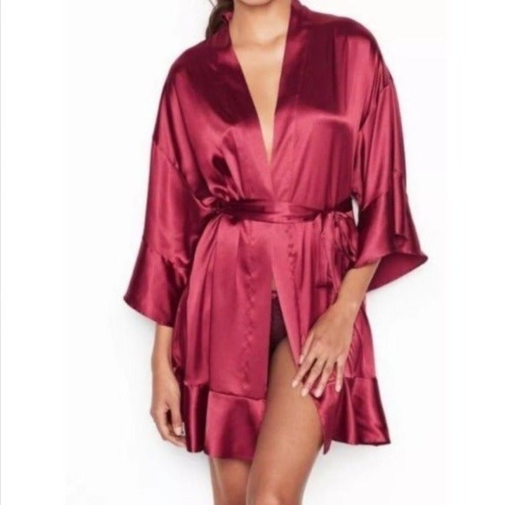 VS VERY SEXY Flounce-sleeve Kimono Robe Ruffle M/L